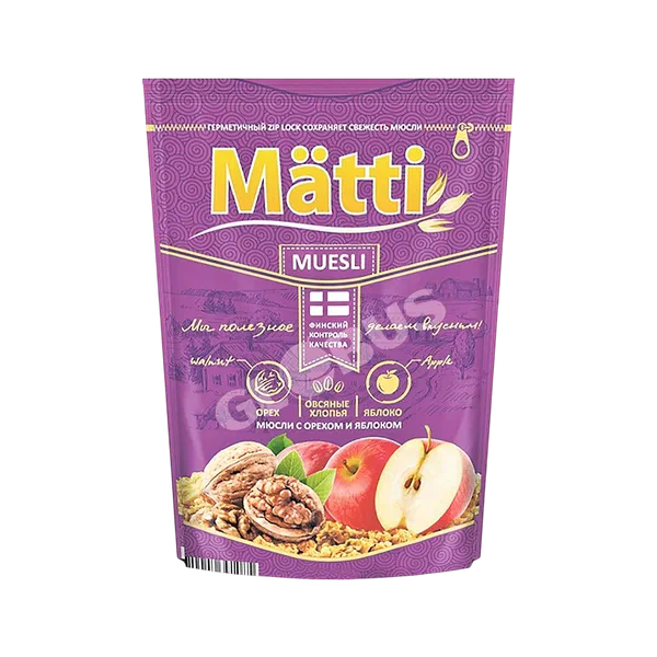 Мюсли Matti яблоко/гр. орех 250г д/п