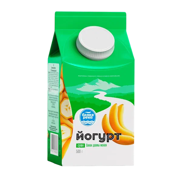 Йогурт питьевой Белая Река банан 2,5% 500г PP