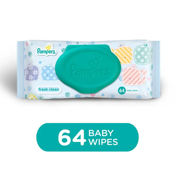 PAMPERS FRESH CLEAN FRAGRANT BABY WIPES 64-COUNT