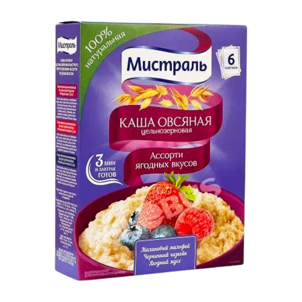 Каша Мистраль овсян ягодн ассорти 6*40г