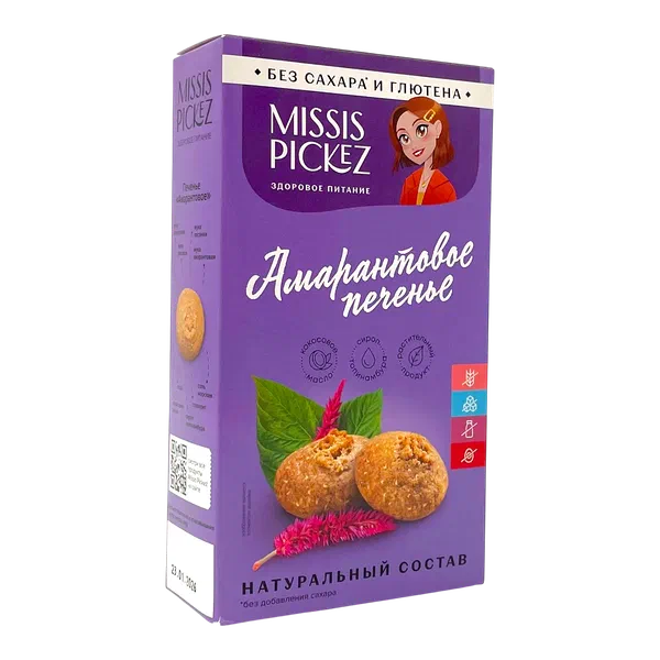 Missis Pickez амаранта кантсыз глютенсиз печеньелер 100г