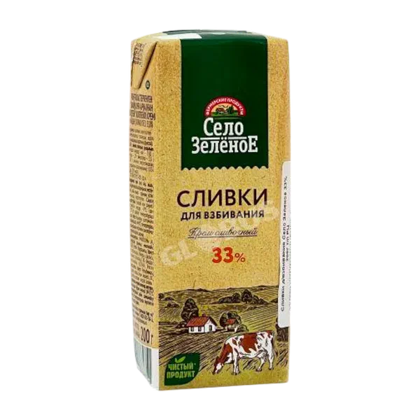 Сливки д/взбивания Село Зеленое 33% 200г т/п РЦ