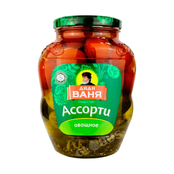 Ассорти Дядя Ваня марин. /огурцы/томаты/ 1,8л ст/б