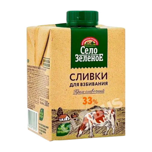Сливки д/взбивания Село Зеленое 33% 500г т/п РЦ