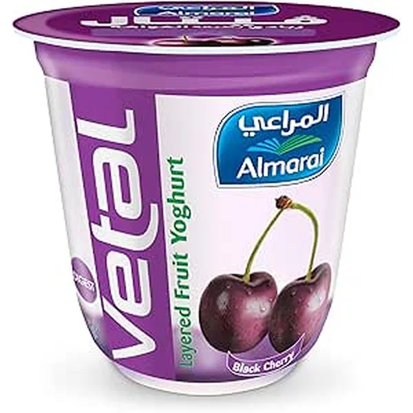 ALMARAI VETAL BLACK CHERRY LOW FAT LAYERED YOGURT 140G