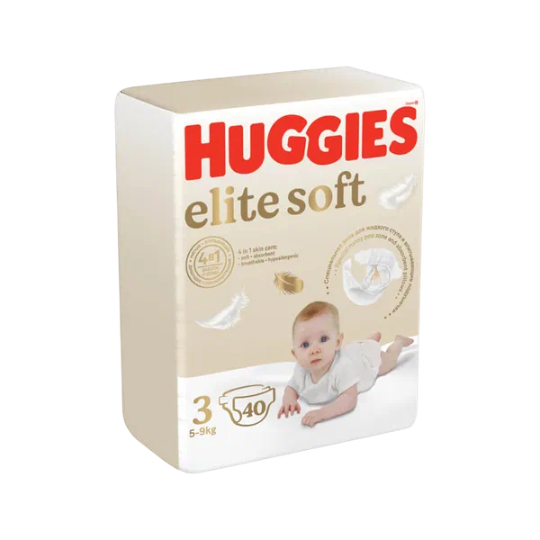 Подгузники детск Huggies EliteSoft 3 40шт