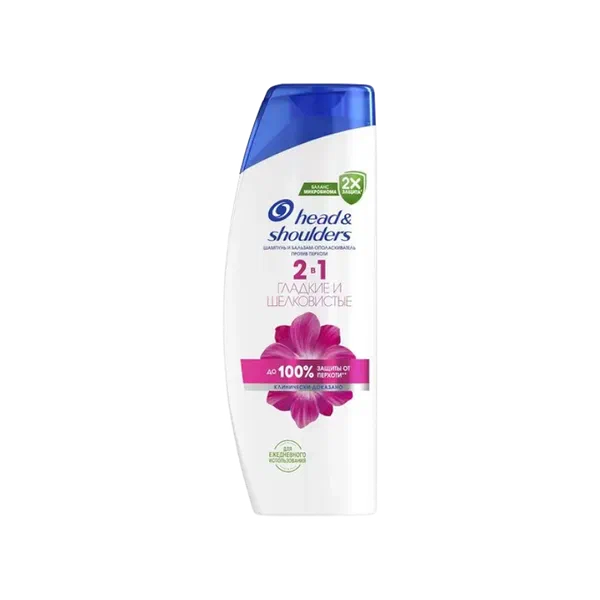 P&G H&S какачка каршы гладкие/шелк 2в1 шампунь-бальзам 360мл