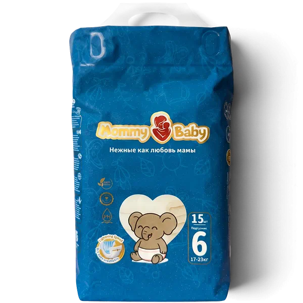 Подгузники детск Mommy Baby Премиум XXL 17-23кг 15шт