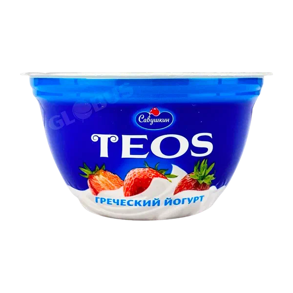 Йогурт Савушкин Teos Греческий клубника 2% 140г п/ст РЦ
