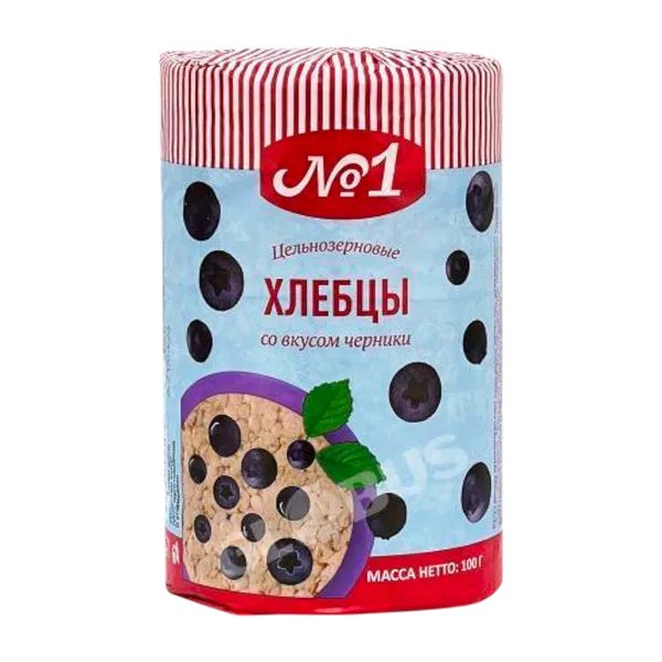 Хлебцы №1 цельнозерновые 100г со вкусом черники PL1