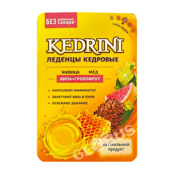 Леденцы Kedrini кедр. липа/грейпфрут изомальт 19г