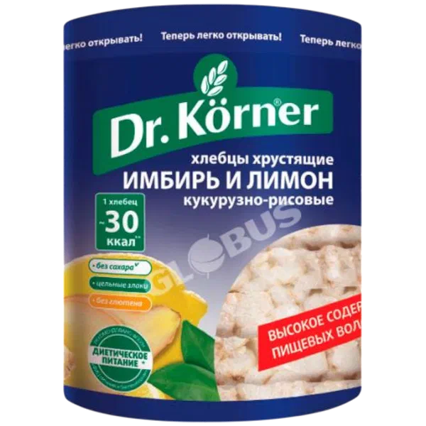 Хлебцы Dr.Korner кукурузно–рисовые имбирь/лимон 100г Россия 12