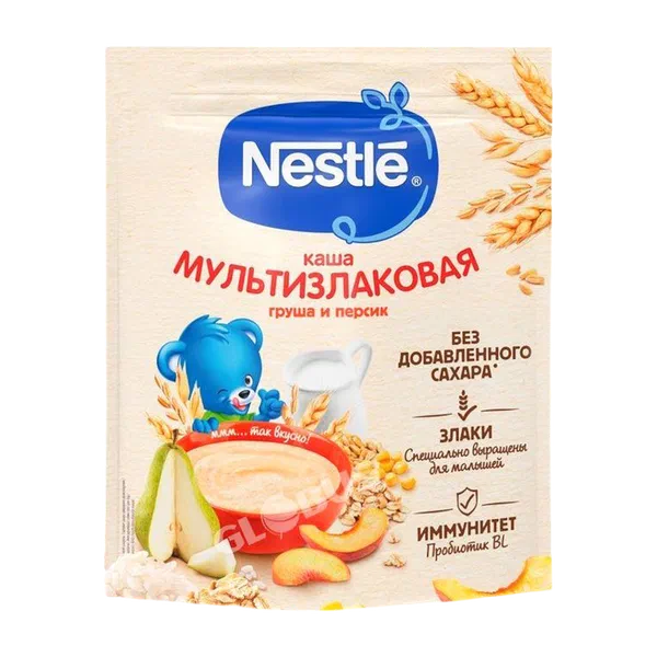 Каша дет. Nestle мультизл. груша/персик с 6мес 200г д/п