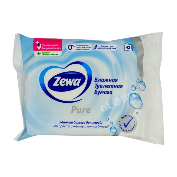 Бумага туал Zewa Pure влажн 42шт
