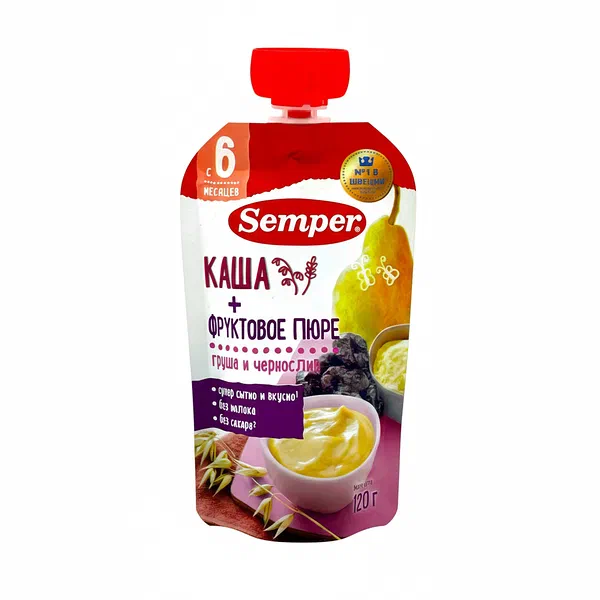 Semper алмурут кара өрүк пюреси 120гр д/п