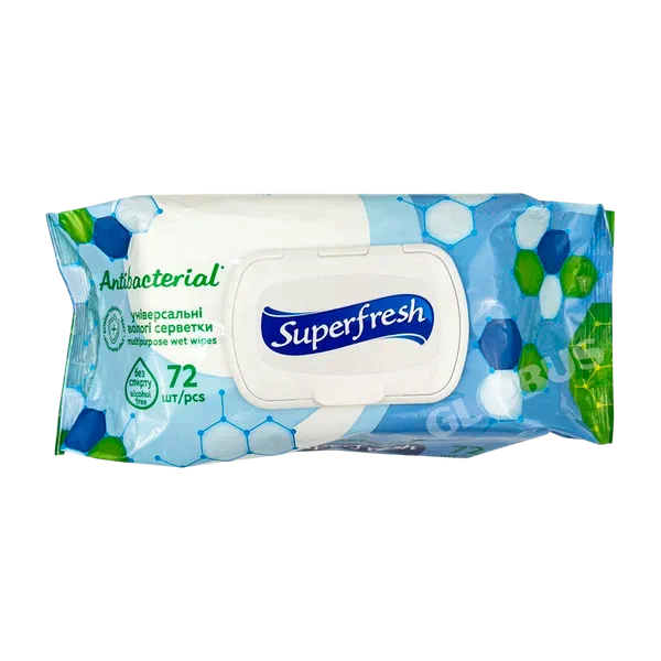 Салфетки влажн Superfresh Antibacterial с крыш. 72шт