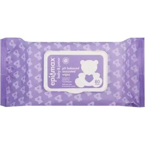 Epi-max Baby & Junior Unscented Wipes 80's