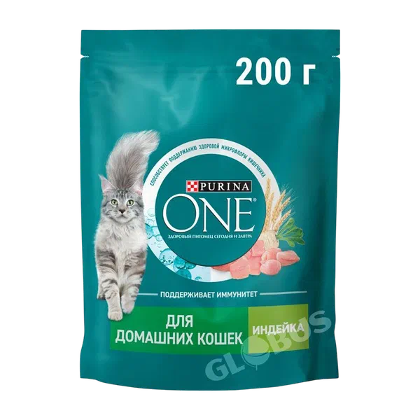 Корм д/кошек Purina One индейка цельн злаки дом 200г