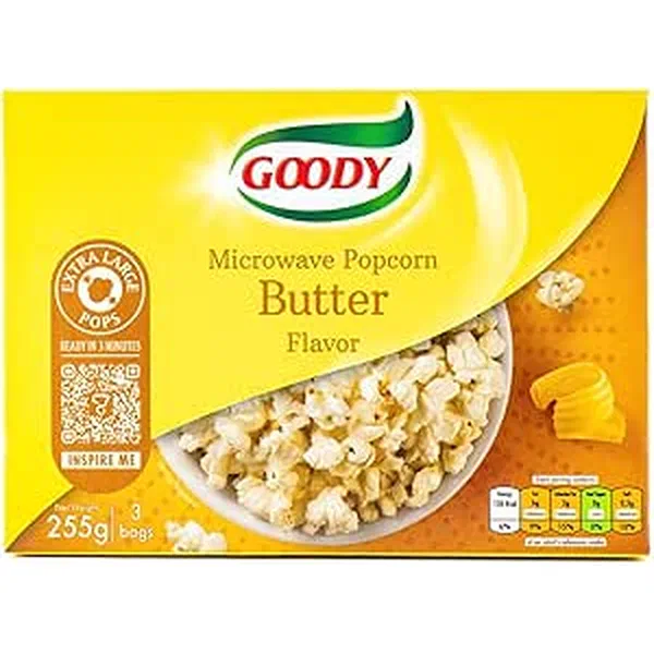 GOODY BUTTER FLAVORED MICROWAVE POPCORN CLASSIC SALTED 255G