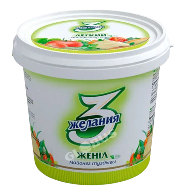 Майонез 3 Желания легкий 15% 800г