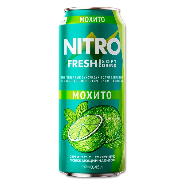 Напиток Nitro FRESH Мохито безалк. газ. 0,45л ж/б Кыргызстан 8