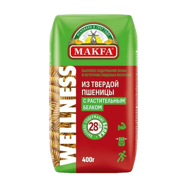 Макароны Макфа Wellness высокобелковые спирали 400г