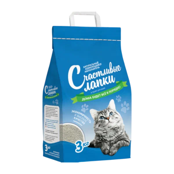 Наполн д/кош туалет Счастливые лапки комкующ. 3кг