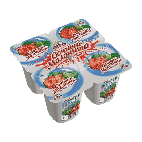Йогурт Альпенгурт Сочный-молочный с соком клубн 1,2% 95г Импорт