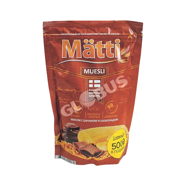 Мюсли Matti банан/шокол 250г д/п