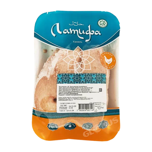 Грудка цыпленка бройлера Латифа Халал подл вес РЦ