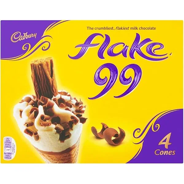 CADBURY FLAKE CONE ICE CREAM 125ML - FLAKE CHOCOLATE ICE CREAM CONE