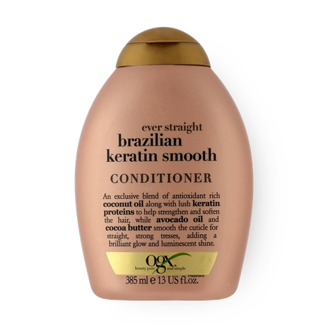 Кондиционер разглаживающий для укрепления волос OGX бразильский кератин