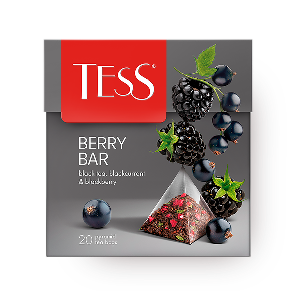 Чай чёрный Tess Berry Bar с ежевикой и черникой в пирамидках
