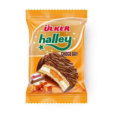 Печенье-сэндвич Ulker Halley Choco Day карамель
