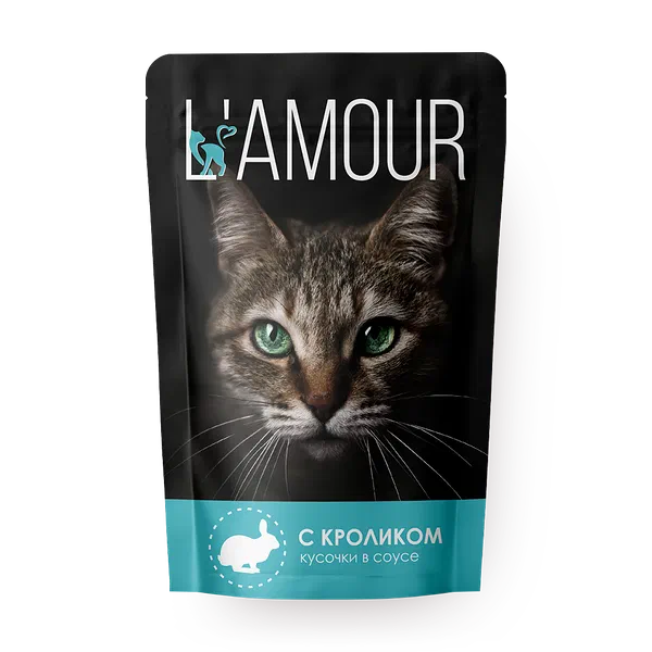 Влажный корм для кошек L’amour с кроликом в соусе