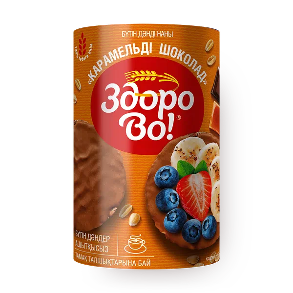 Хлебцы цельнозерновые «Здорово!» в глазури карамельный шоколад