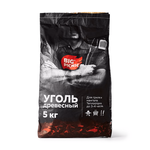 Уголь Big Picnic кусковой берёзовый