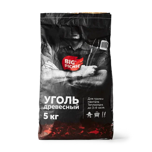 Уголь Big Picnic кусковой берёзовый