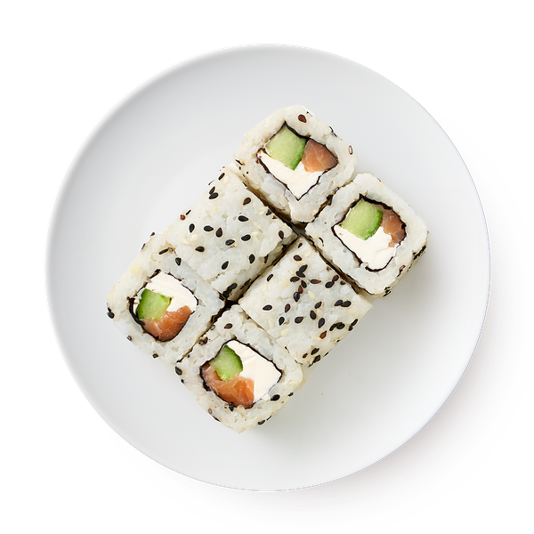 Роллы Калифорния с сёмгой в кунжуте