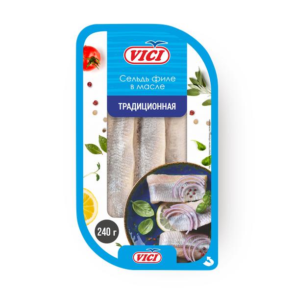 Сельдь филе Традиционная Vici в масле