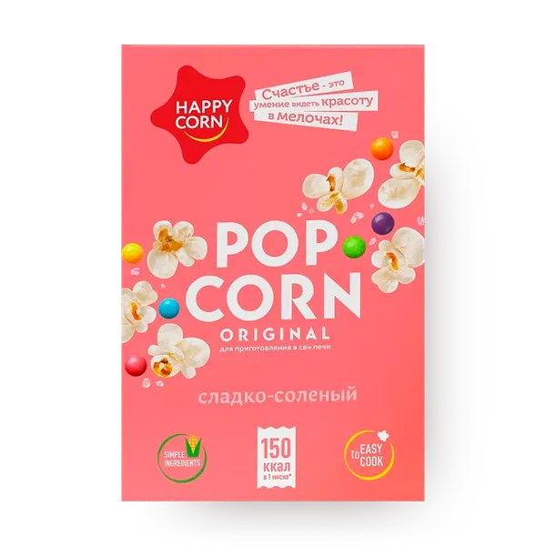 Попкорн для СВЧ сладко-солёный Happy Corn