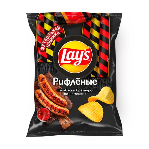 Чипсы картофельные Lay's со вкусом Колбаски братвурст по-немецки рифлёные