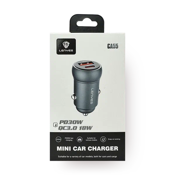 Зарядное устройство автомобильное Lenyes CA55 PD 30W + QC3.0