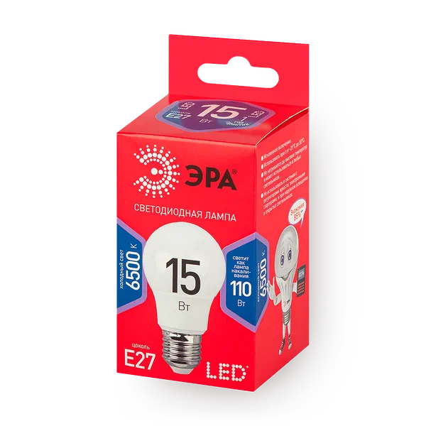 Лампочка светодиодная «Эра» Red Line Led E27 15 Вт груша холодный дневной свет