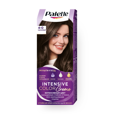 Крем-краска для волос Palette Intensive Color Creme 4-0 каштановый