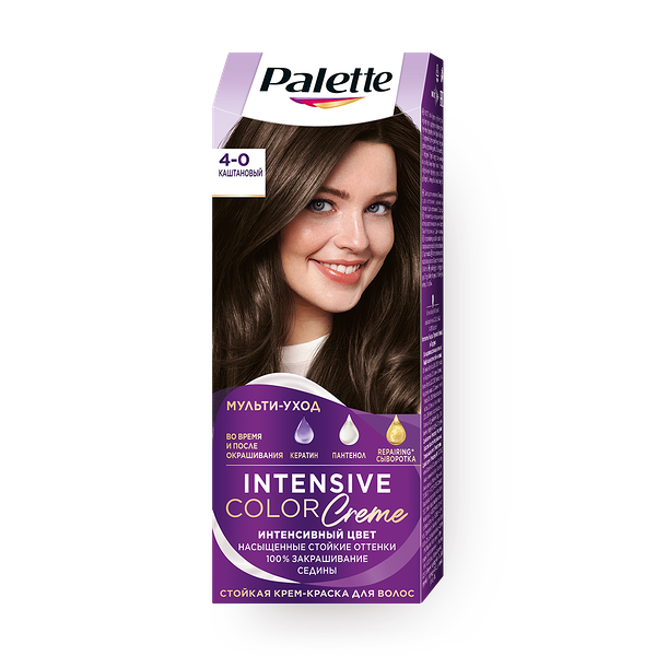 Крем-краска для волос Palette Intensive Color Creme 4-0 каштановый