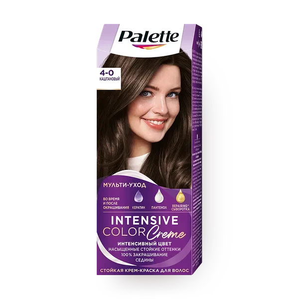 Крем-краска для волос Palette Intensive Color Creme 4-0 каштановый