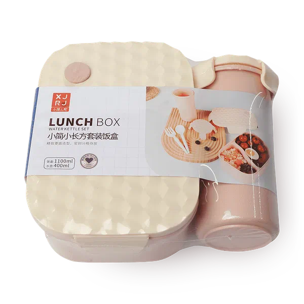 Ланч-бокс и термос XJRJ розовый