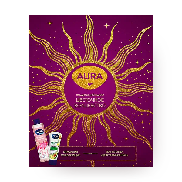 Набор подарочный Aura Цветочное волшебство гель для душа + крем для рук