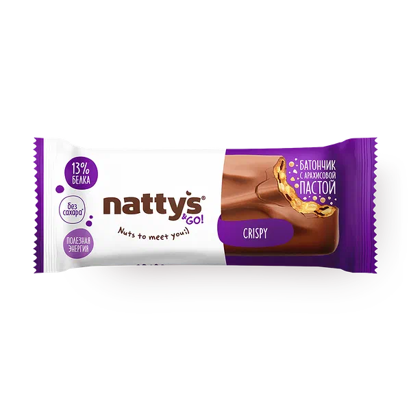 Батончик шоколадный Brownie Nattys&Go! с арахисовой пастой